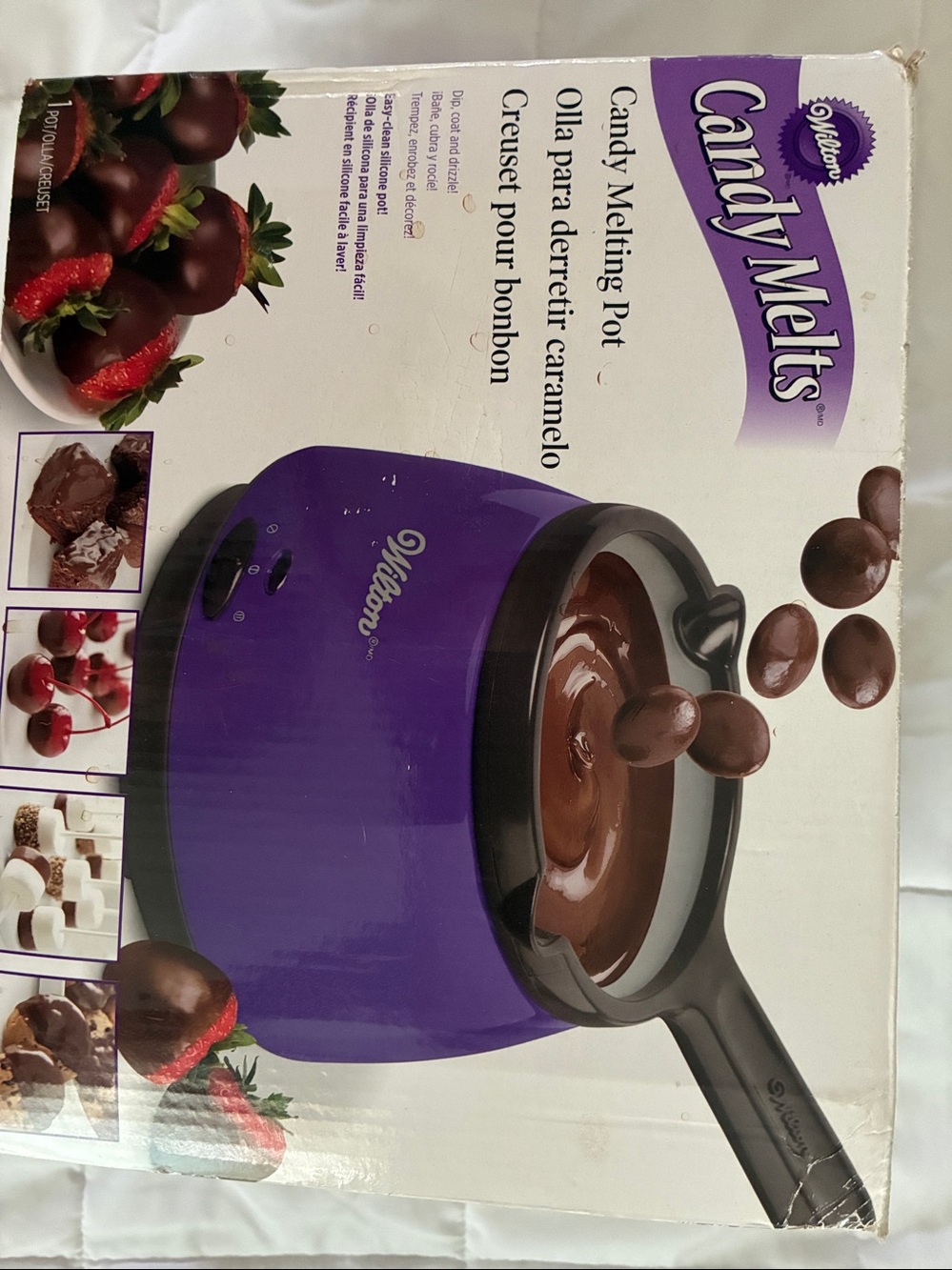 Wilton Purple Candy Melting Pot with Brown Handle Trim